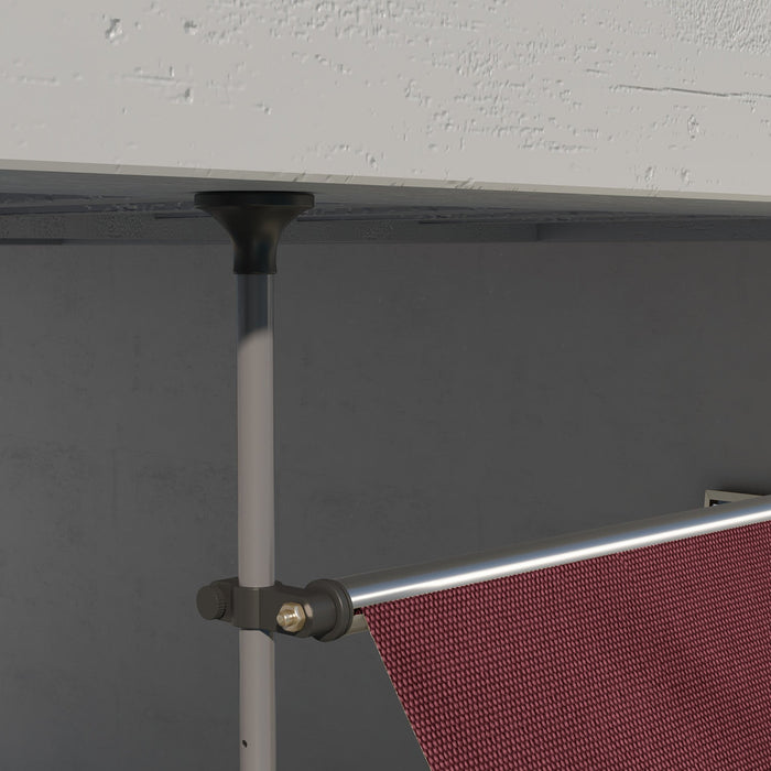 Outsunny 10' X 4' Retractable Awning, Freestanding & Non-screw, Wine Red