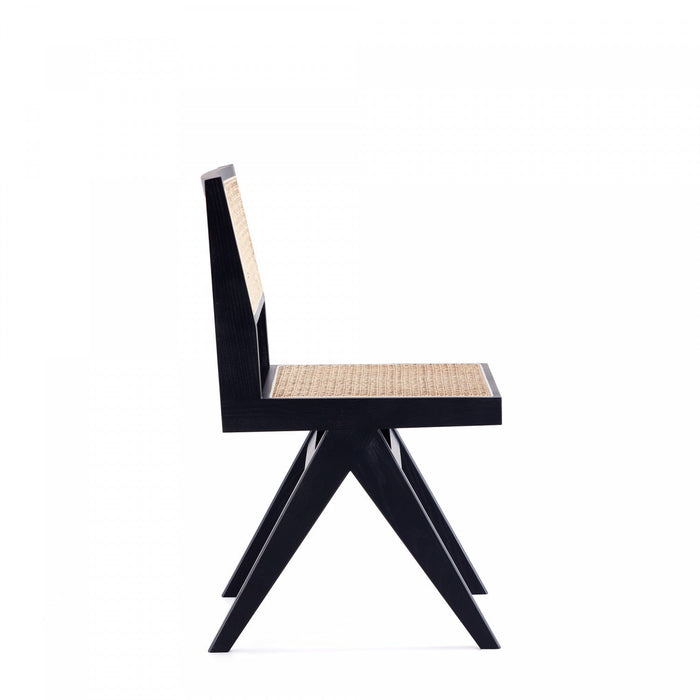 Hamlet Industry Chic Wood Dining Chair in Black and Natural - Set of 4 