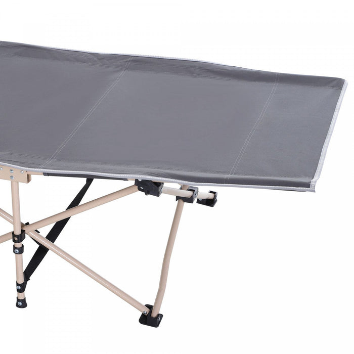 Outsunny Folding Camping Cot, Portable Sleeping Bed For Travel, Grey