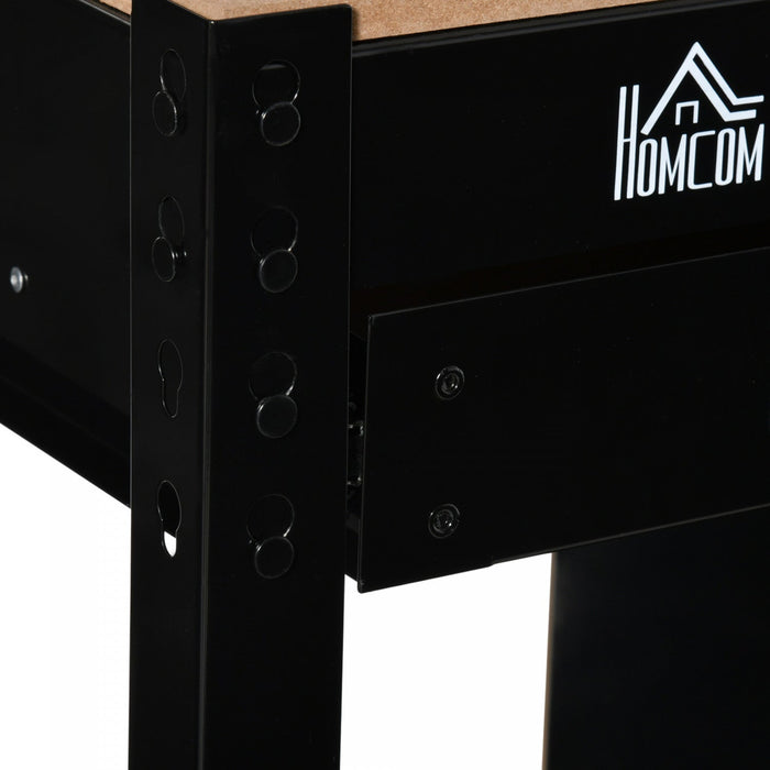 Homcom Garage Workbench With Storage Drawer, Peg Board, Lockable Cabinet