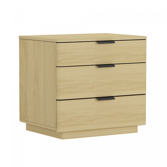 Payton Modern 26\" Nightstand in Natural Oak (3-Drawer) 