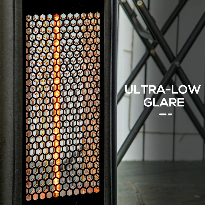 Outsunny Electric Patio Heater With Ultra-low Glare And 6 Heat Settings, 1200w Aluminium Alloy Frees