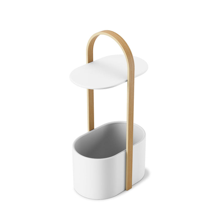 Umbra Modern Steel Bellwood Storage End Table - White and Natural