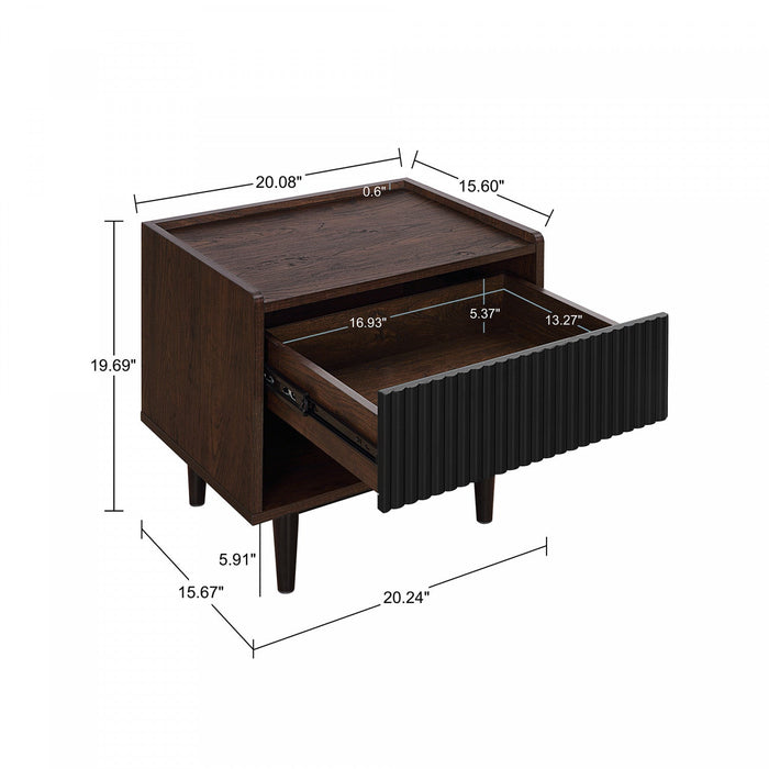 Duane Mid-Century Modern 2-Piece Coffee Table & End Table Set in Black 