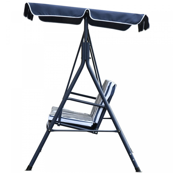Outsunny 3-seat Patio Swing Chair, Outdoor Porch Swing Glider With Adjustable Canopy, Removable Cush
