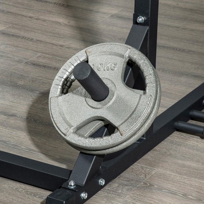 Soozier Multifunction Power Rack, Adjustable Squat Rack Stand With Pull Up Bar And Weight Plate Rack