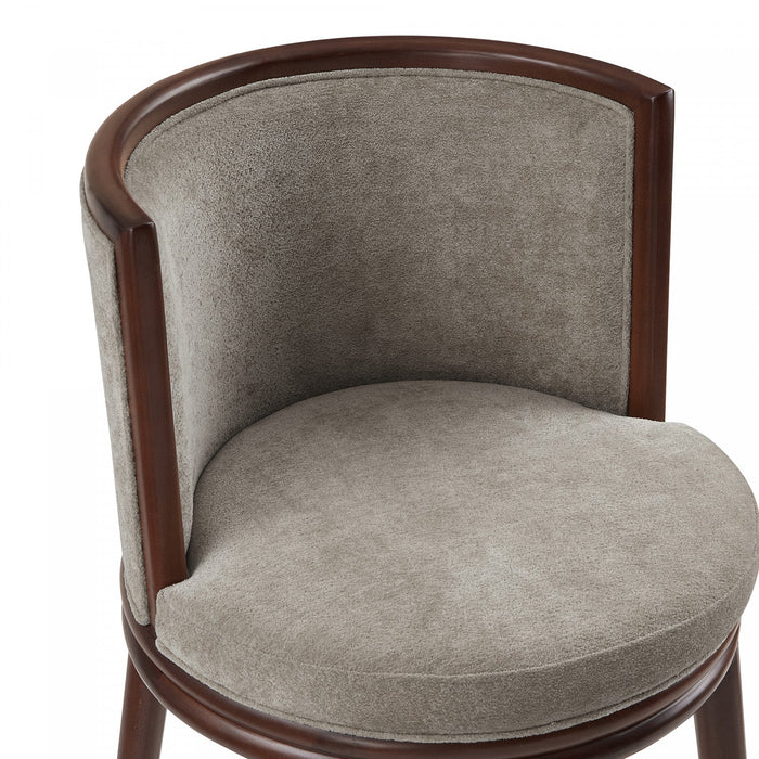 Evalyn Modern Wood Upholstered Barstool in Dove 