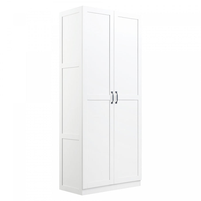 Hopkins Modern 30\" Storage Cabinet in White (4-Shelf) - Set of 2 Armoire 