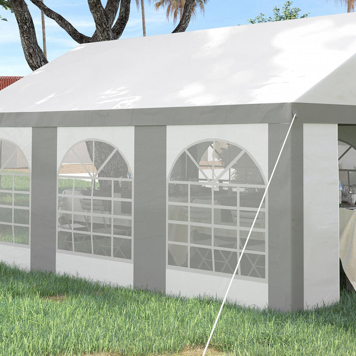Outsunny 20 X 13ft Party Tent With Sides, 6 Windows And 2 Doors