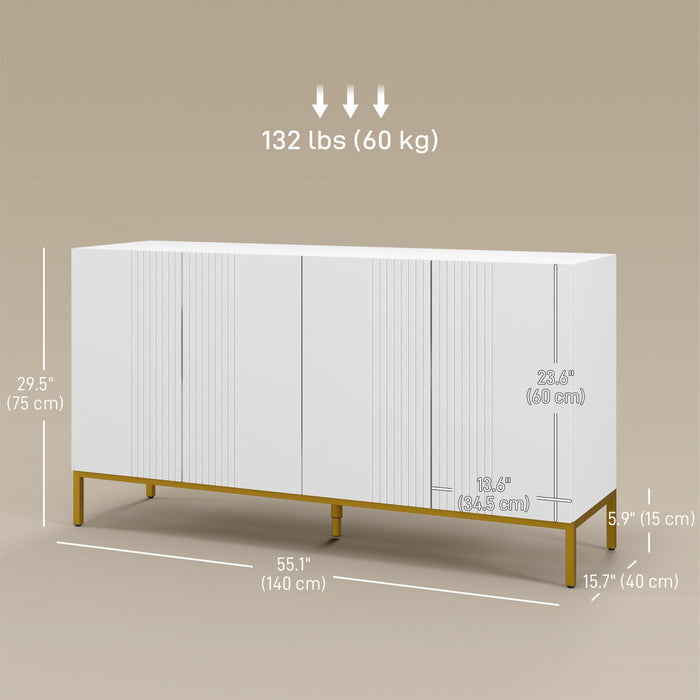 HOMCOM Sideboard Buffet Cabinet with Adjustable Shelves, Soft-Close Doors