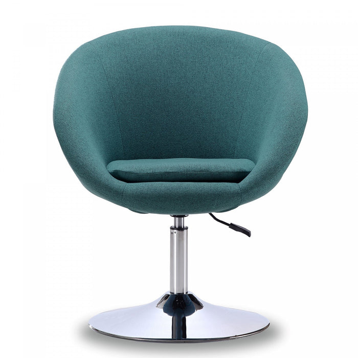 Hopper Modern Upholstered Swivel Lounge Chair in Teal - Set of 2 Accent Chair 