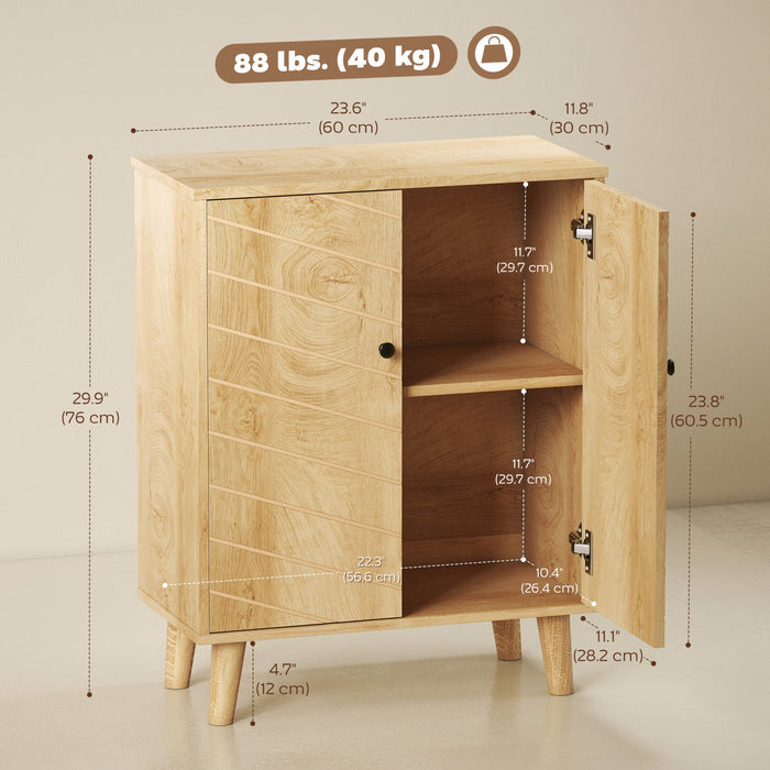HOMCOM Storage Cabinet for Living Room Sideboard with Soft Close Doors