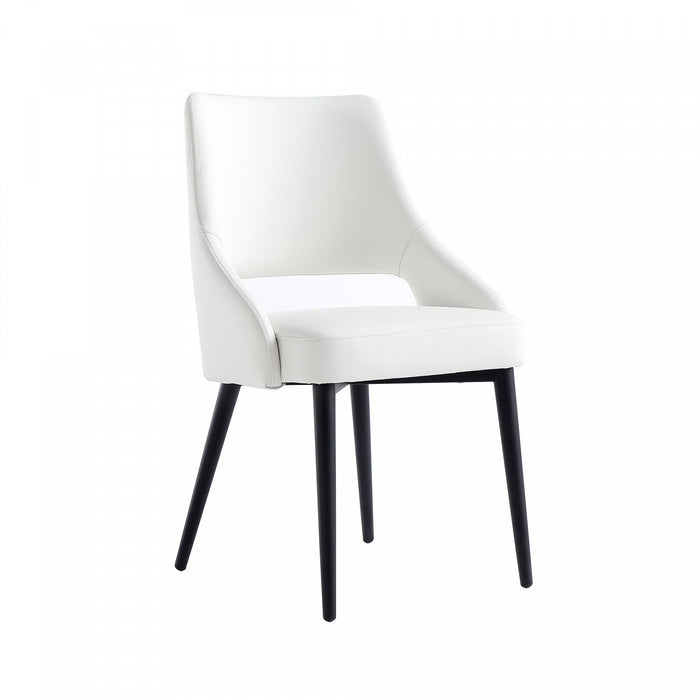 Tremont Modern Metal Vegan Leather Dining Chair in White 