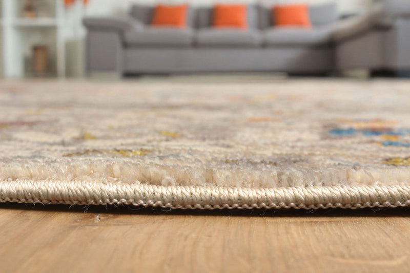 Zaina Traditional 5'0\" x 5'0\" Area Rug in Grey Indoor Area Rug 