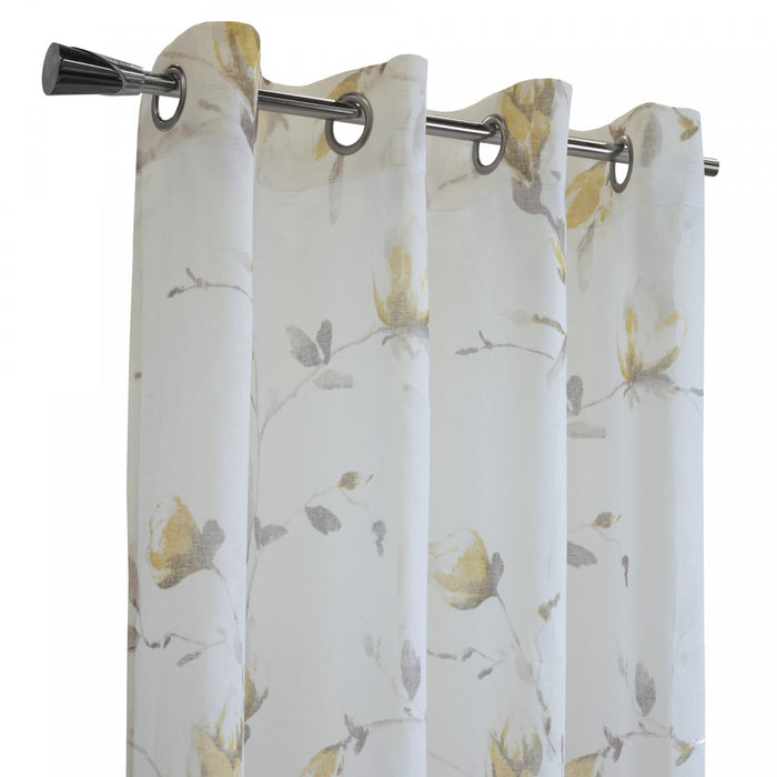 Habitat Symphony Yellow Sheer Grommet Curtain Panel - 52 x 95