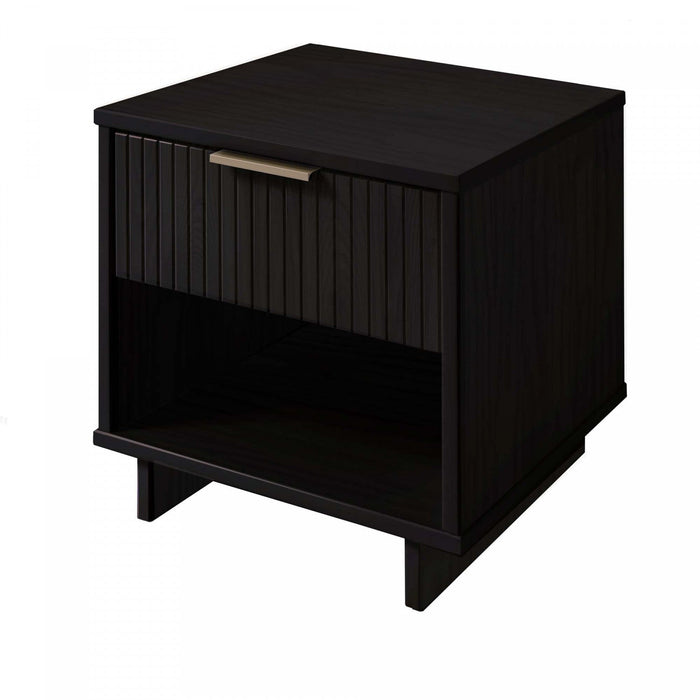 Granville Modern 18\" Nightstand in Black (1-Drawer) - Set of 2 