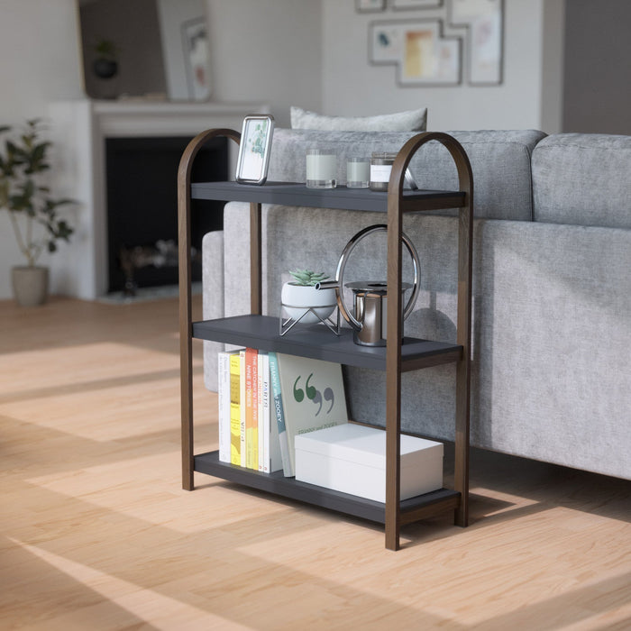 Umbra Modern Bellwood 3-Shelf Bookcase - Black and Walnut