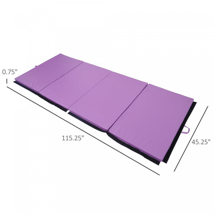 Soozier 4'x10'x2\" Folding Gymnastics Tumbling Mat, Exercise Mat With Carrying Handles For Yoga, Mma,