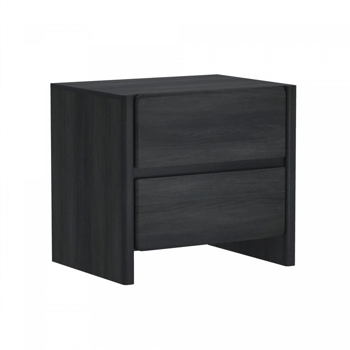 Linda Modern 24\" Nightstand in Charcoal Gray (2-Drawer) 