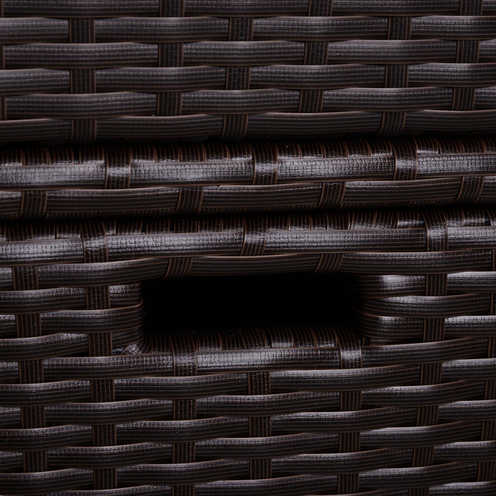 Outsunny 32\" Poolside Rattan Wicker Patio Organizer Storage Cabinet Bathroom Storage W/ 3 Large Draw