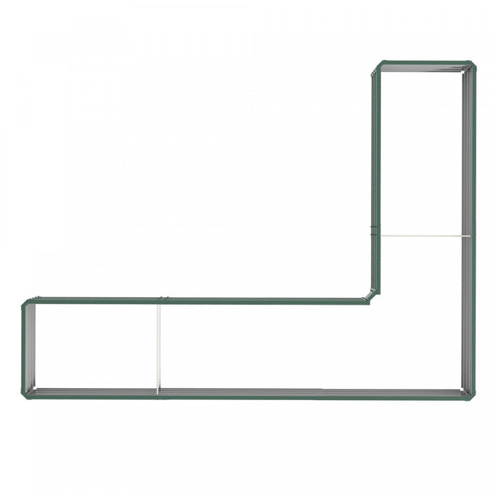 Outsunny L-shaped Raised Garden Bed, 82\" X 109\" X 12\" Galvanized Steel Planter Box With Multi-reinfo