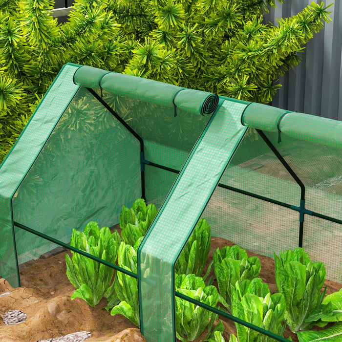 Outsunny 12' X 3' X 3' Portable Greenhouse, Tunnel Greenhouse Green