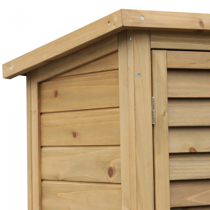 Outsunny Garden Shed Wooden Garden Storage Shed 2 Door Unit Solid Fir Wood Garage Tool Organisation 