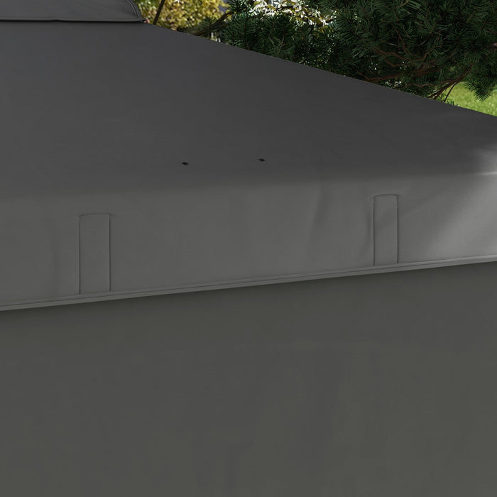 Outsunny 8x8 Adjustable Pop Up Canopy Tent W/ 1 Sidewall, Dark Grey