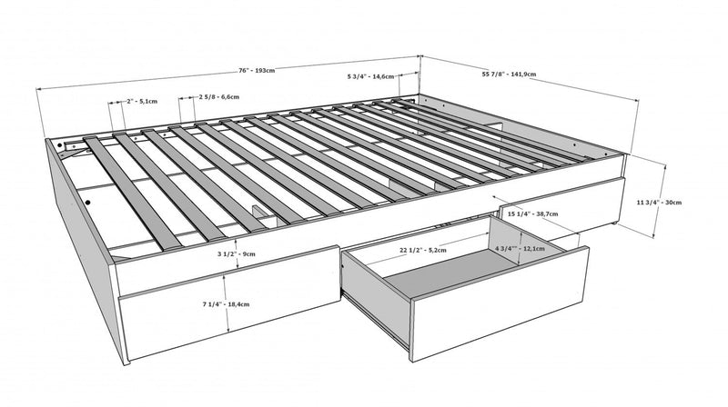 Nordika Full Platform Bed - Truffle 