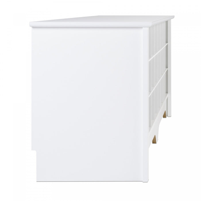 Twenty-Four Pair Shoe Storage Cubby Bench - White