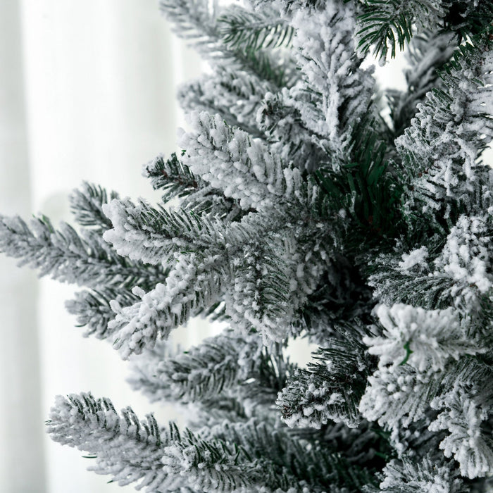 Homcom 6' Artificial Christmas Tree With Snow Flocked, Auto Open
