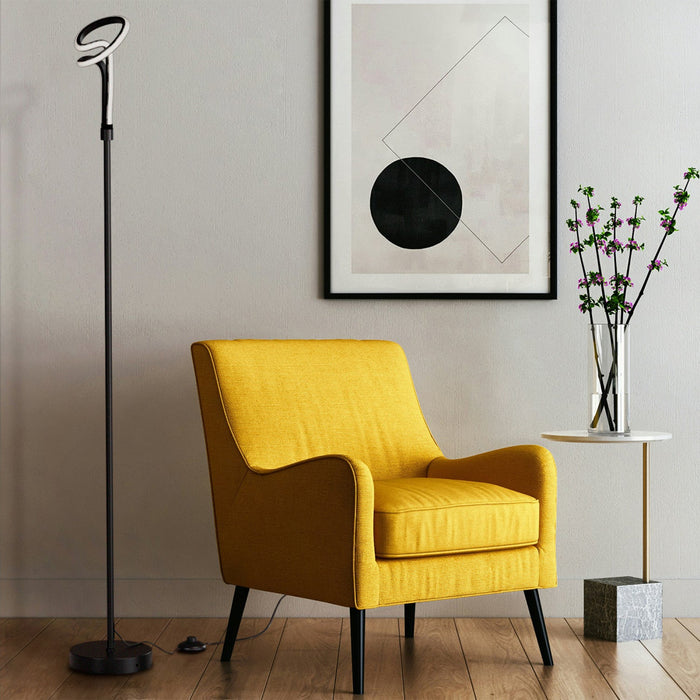 59\" Black Loop Design LED Floor Lamp 