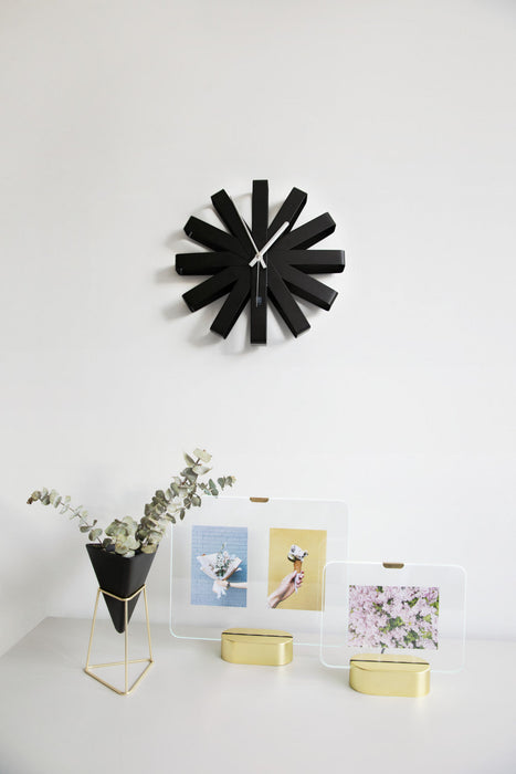 Umbra Modern Steel Ribbon Wall Clock - Black