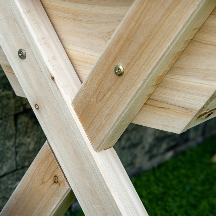 Outsunny Elevated Planter Box With Legs, Wooden Raised Garden Bed With Bed Liner And Drainage Holes,