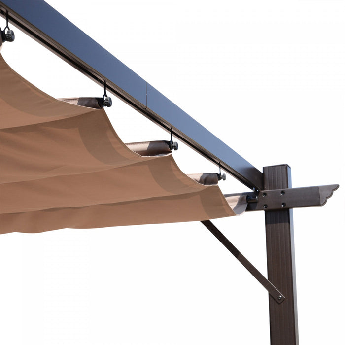 Outsunny 10' X 13' Aluminium Outdoor Pergola Gazebo Backyard Canopy Cover Square Sunshade Garden Gra