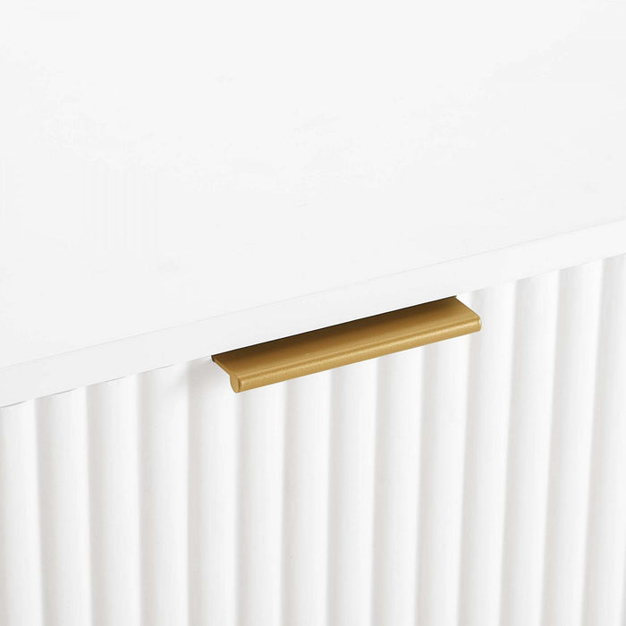 Dumbo Modern 20\" Fluted Nightstand in White (2-Drawer) - Set of 2 