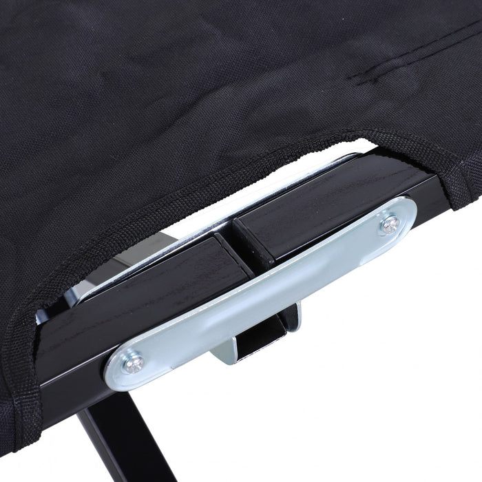 Outsunny 76" Two Person Folding Camping Cot With Carrying Bag, Black