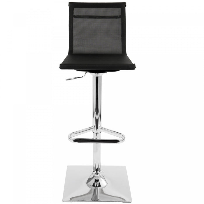 LumiSource Mirage Fabric Contemporary Adjustable Barstool with Swivel - Black
