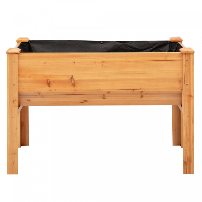 Outsunny Raised Garden Bed With Hooks, 660lb Capacity Wood Elevated Planter Box With Water Draining 