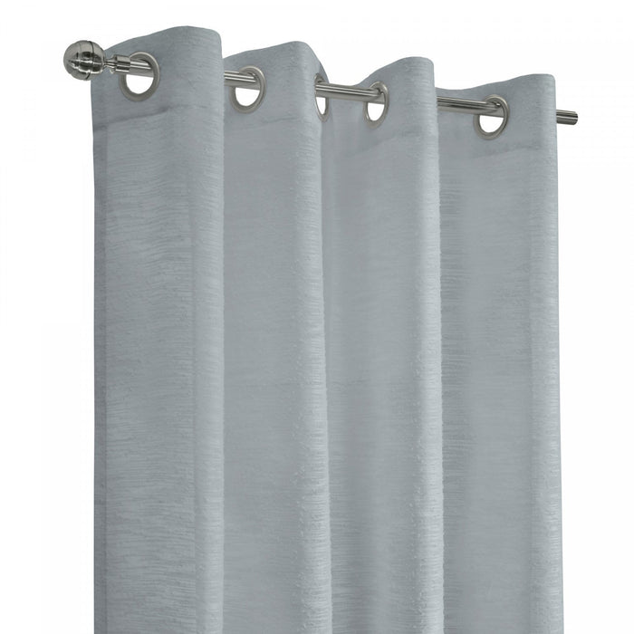 Habitat Boucle Light Grey Sheer Grommet Curtain Panel - 52 x 63