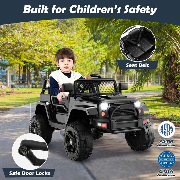 Costway 12v Battery Powered Ride On Truck Electric Kids Ride On Car With Remote Control 4-wheel Vehicle Toy For Boys & Girls