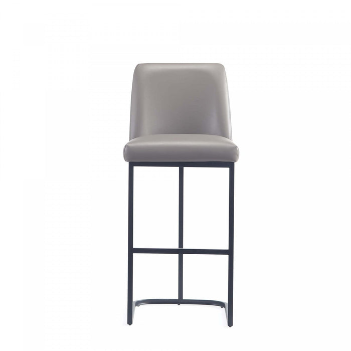 Serena Modern Metal Upholstered Barstool in Taupe - Set of 2 Bar Stool 