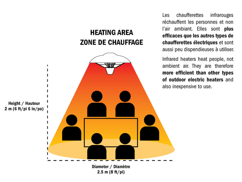Energ+ Infrared Electric Hanging Patio Heater - HEA-21523