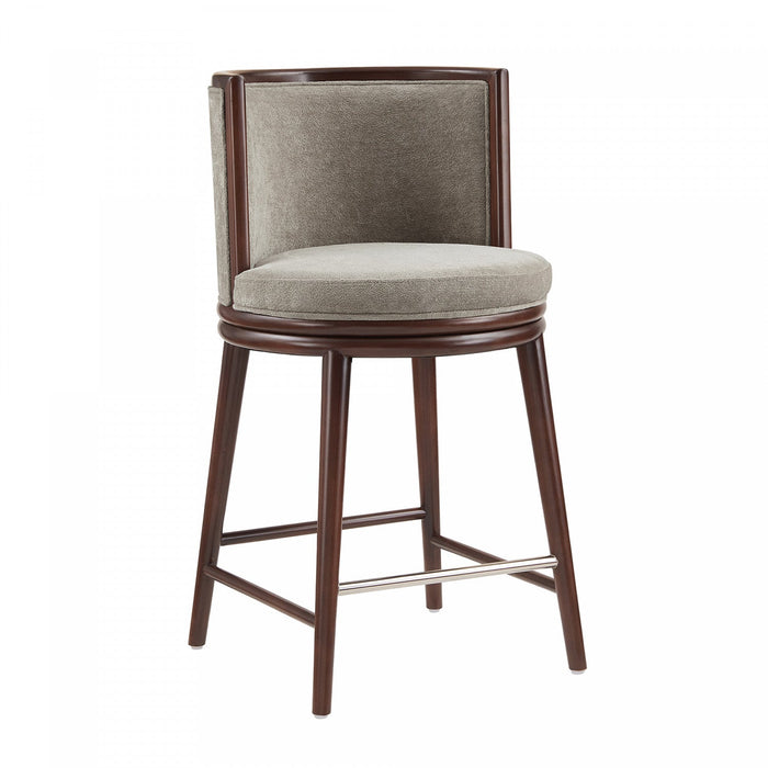Evalyn Modern Wood Upholstered Counter Stool in Dove 