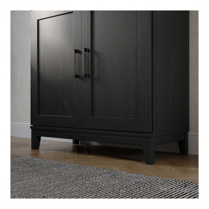 Modulr 1 Adjustable Shelf Accent Cabinet - Black Oak 