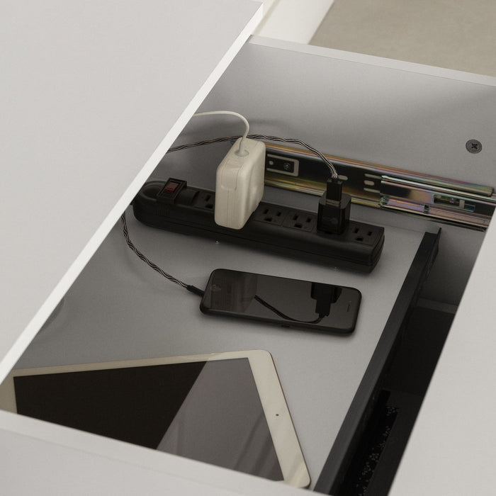 Vito Nightstand With Charging Station And Drawers - Pure White 