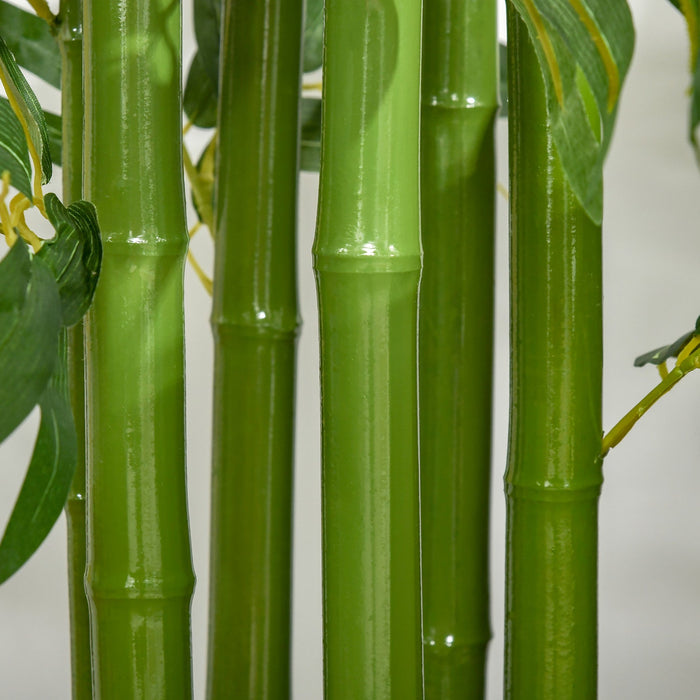 HOMCOM 5.3ft Artificial Tree Bamboo for Indoor Home Decor, Green