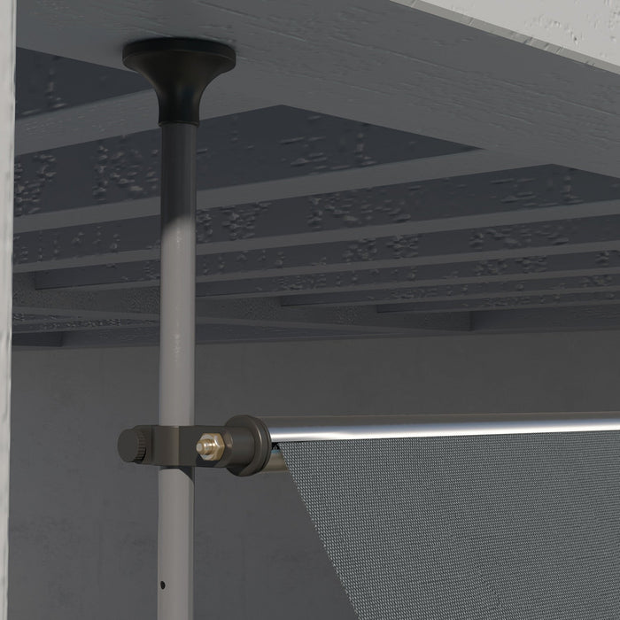 Outsunny 11.5' X 4' Manual Retractable Awning, Non-screw Freestanding Patio Sun Shade Shelter With S