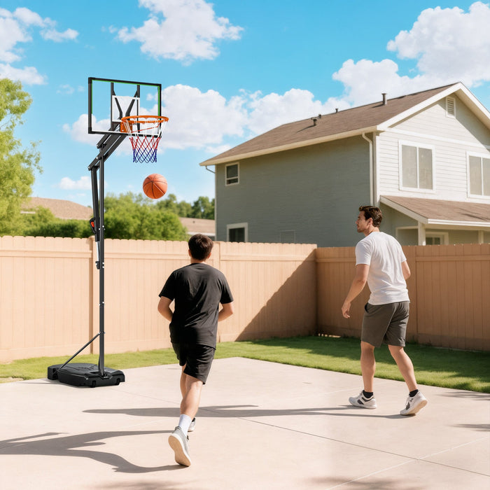 Soozier Basketball Hoop, 4.1-8.5ft Adjustable Basketball Goal with 18" Rim