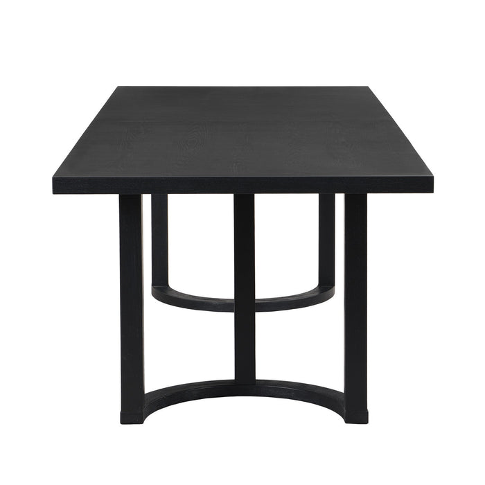 Ethan Dining Table With U-base, Solid Wood & Mdf, 95\"w - Black 